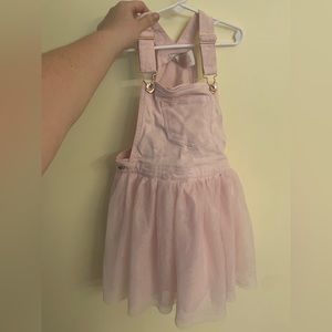 Pink glitter overall dress